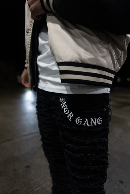 "SNOR GANG" STAKED JEANS CROSS EDITION