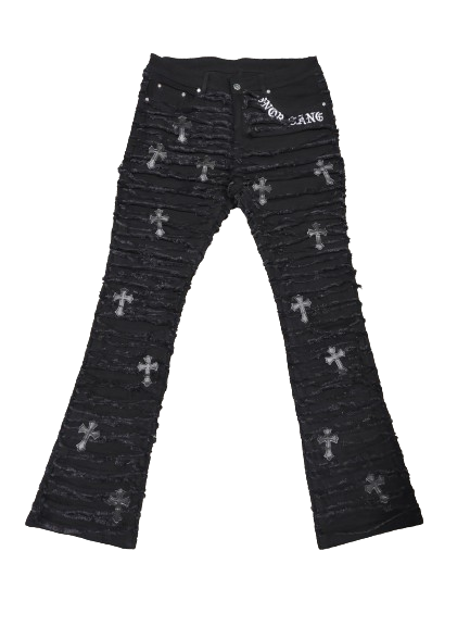 "SNOR GANG" STAKED JEANS CROSS EDITION